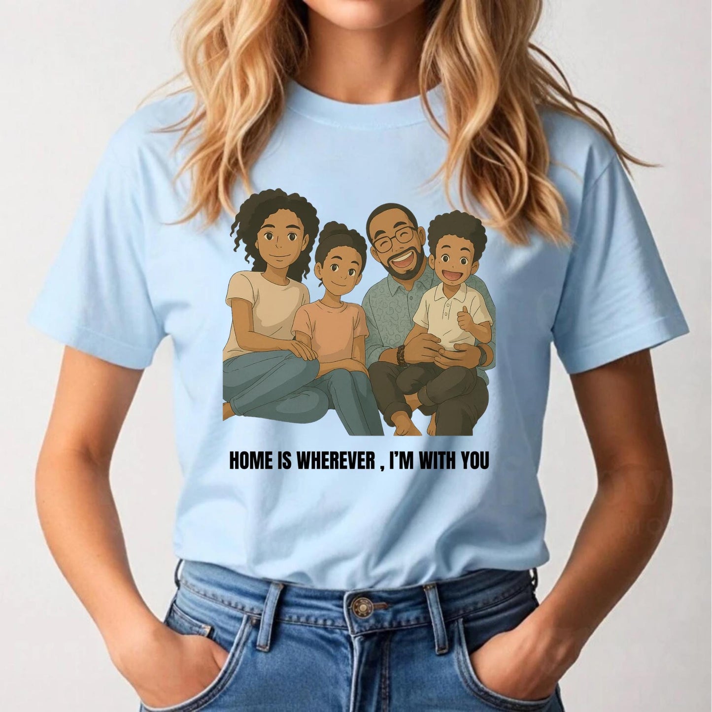 Custom Ghibli Family Portrait Shirt, Personalized Cartoon Drawing from Photo, Anime Style Gift Tee, Studio Ghibli Inspired Art