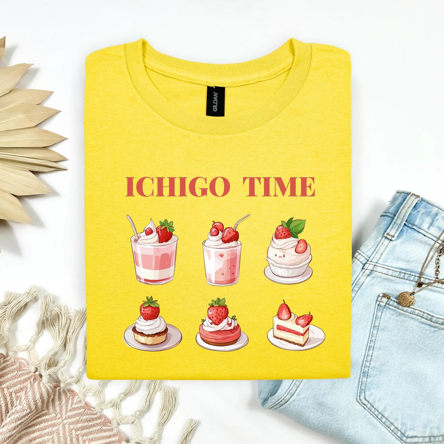 Retro Cafe Shirt, Beach Brunch T-Shirt with Strawberry Desserts, Summer Holiday Outfit, Soft Gray Aesthetic Graphic Tee , Vintage Food Shirt