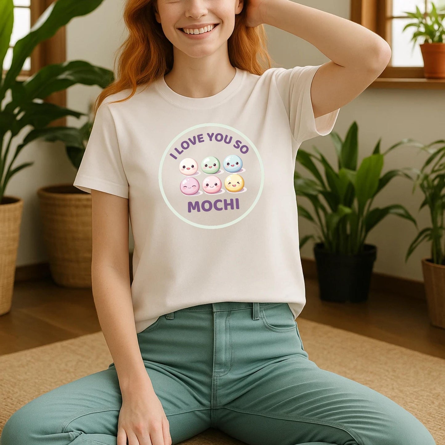 Kawaii Japanese Food Tee, Pastel Aesthetic MOCHI Shirt for Foodies, Anime Fans & TikTok Girls, Cute Soft Style T-shirt for Streetwear Look