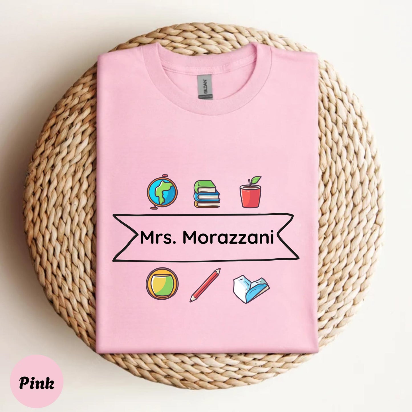 Trendy Custom Teacher Tee – Personalized Classroom Icons Shirt for Stylish Educators