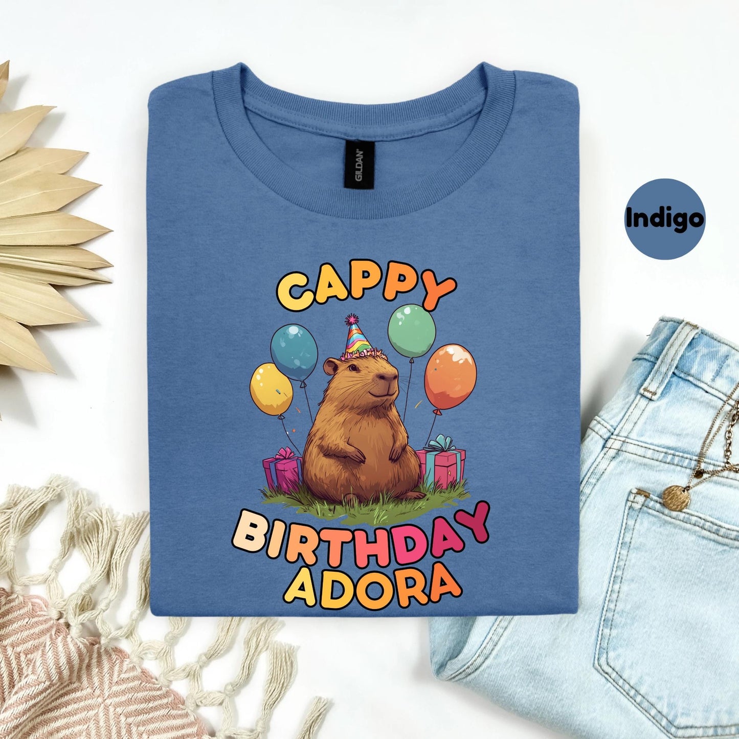 Funny Capybara Birthday Shirt - Cute Animal Party Tee - Gift for Animal Lovers, Friends, Women