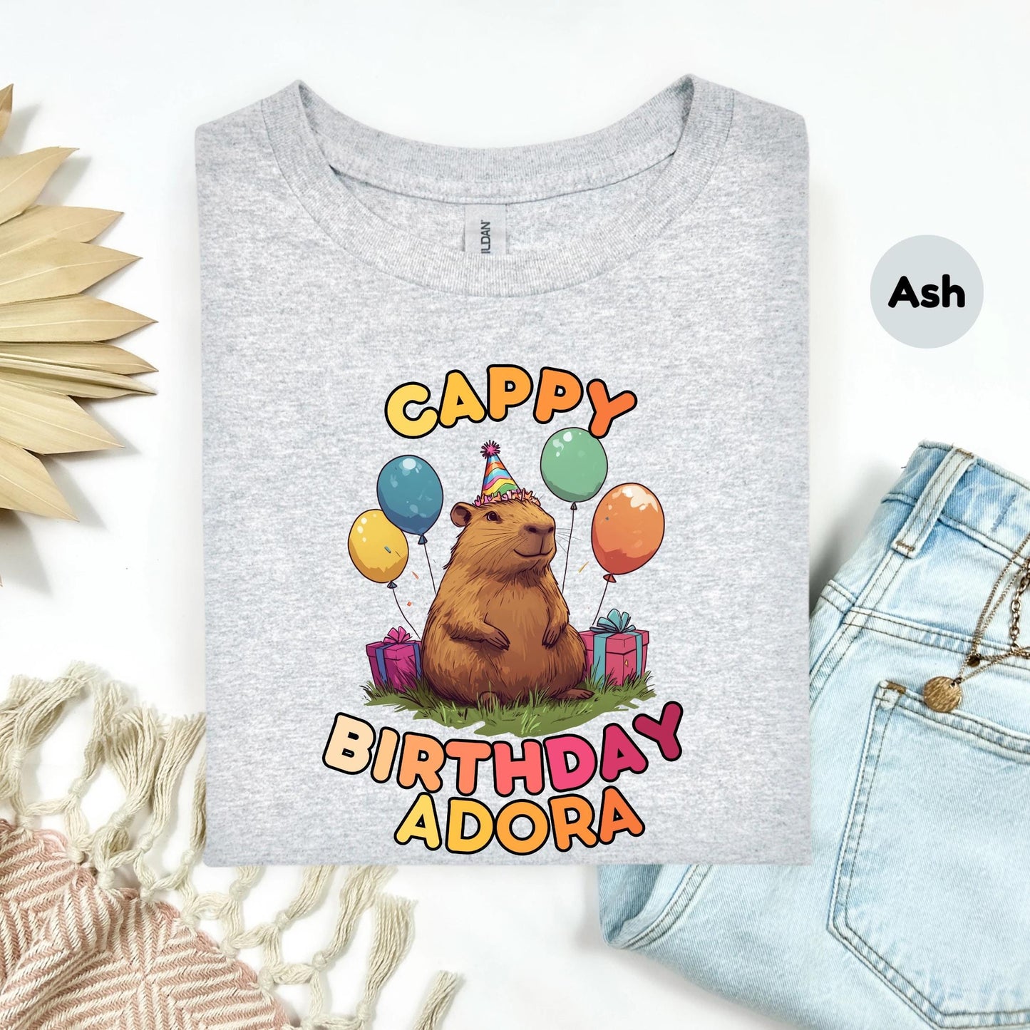 Funny Capybara Birthday Shirt - Cute Animal Party Tee - Gift for Animal Lovers, Friends, Women