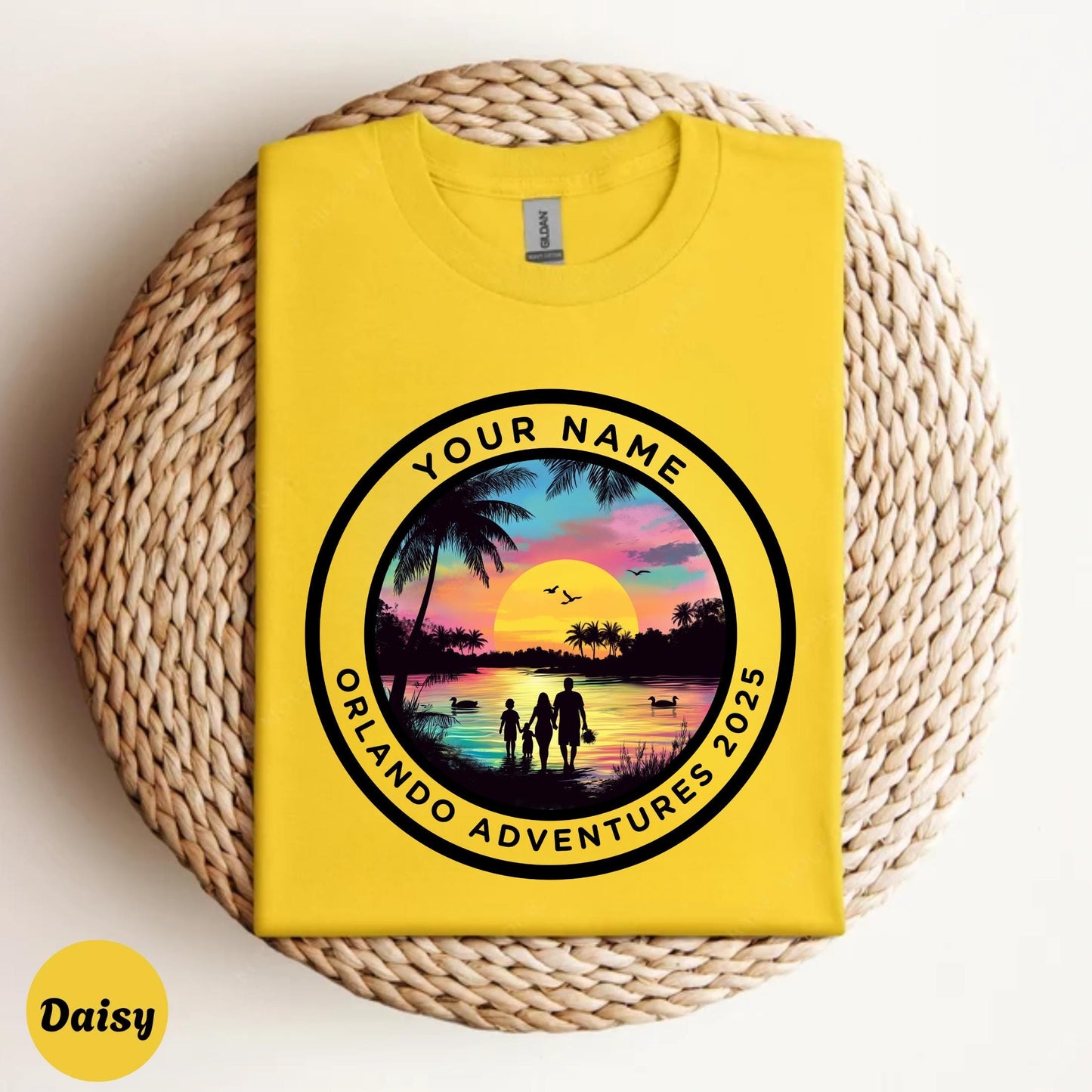 Orlando Vacation Shirt 2025, Sunset Beach Family Adventure Tee, Personalized Matching Trip Shirt