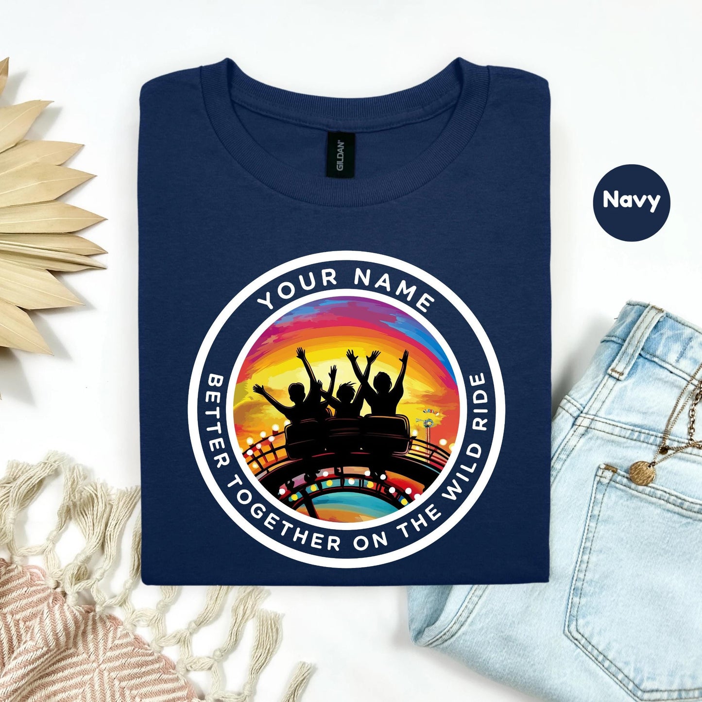 Custom Roller Coaster Best Friend Shirt • Wild Ride Group Tee • Personalized Girls Trip Amusement Park T-Shirt 2025