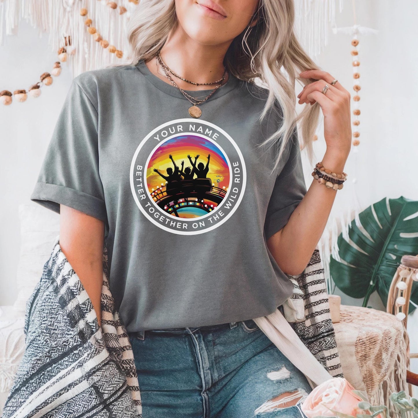 Custom Roller Coaster Best Friend Shirt • Wild Ride Group Tee • Personalized Girls Trip Amusement Park T-Shirt 2025
