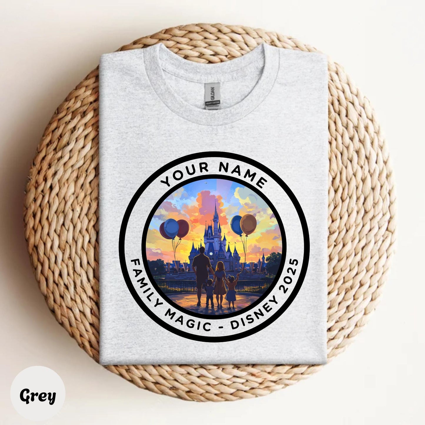 Romantic Disney Castle Shirt – Custom Sunset Theme Park Tee for Couples 2025 – Personalized Matching Vacation Outfit