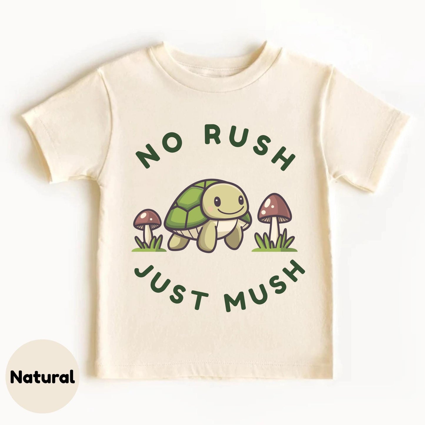 Funny Turtle Birthday Shirt for Kids β No Rush Just Mush Toddler Tee β Cute Cartoon Animal Top for Preschool Boys & Girls