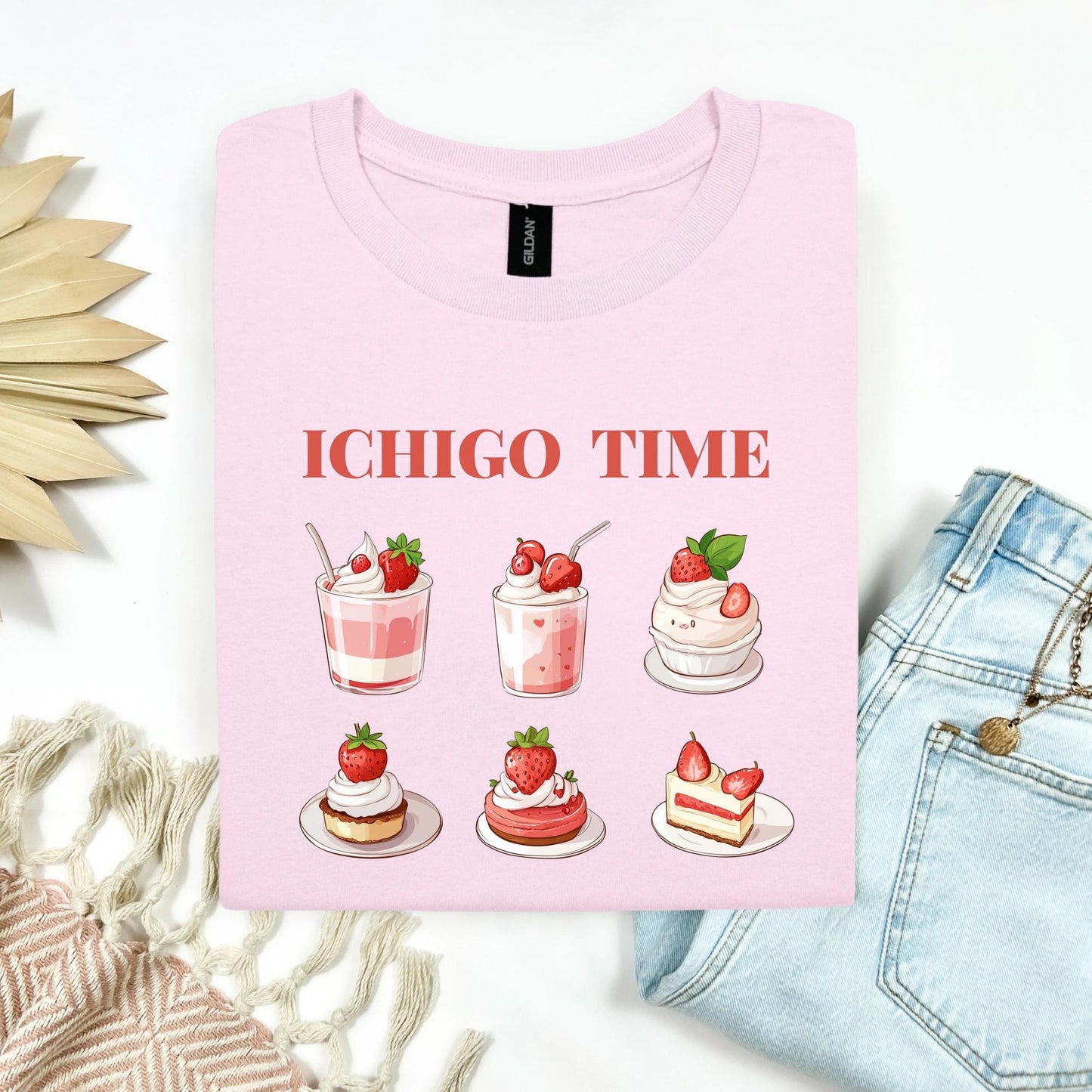 Retro Cafe Shirt, Beach Brunch T-Shirt with Strawberry Desserts, Summer Holiday Outfit, Soft Gray Aesthetic Graphic Tee , Vintage Food Shirt