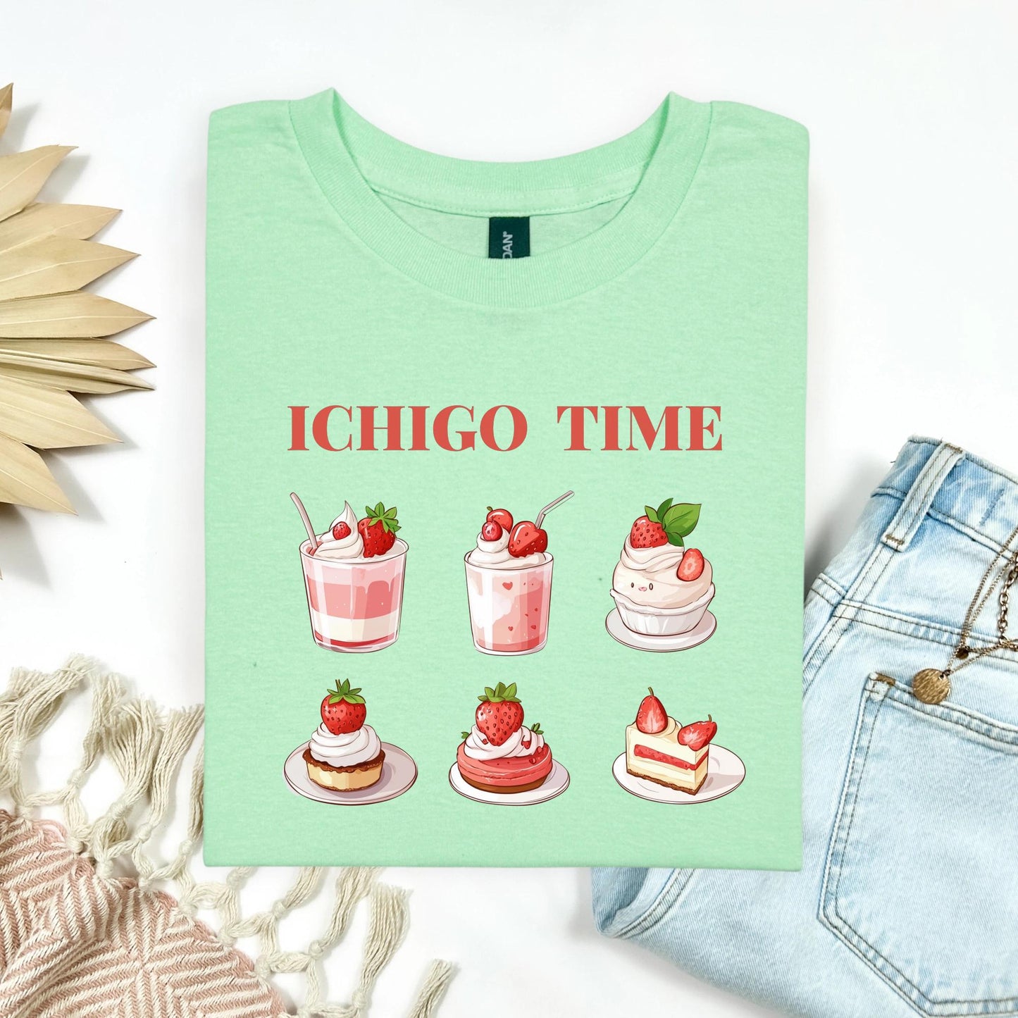 Retro Cafe Shirt, Beach Brunch T-Shirt with Strawberry Desserts, Summer Holiday Outfit, Soft Gray Aesthetic Graphic Tee , Vintage Food Shirt