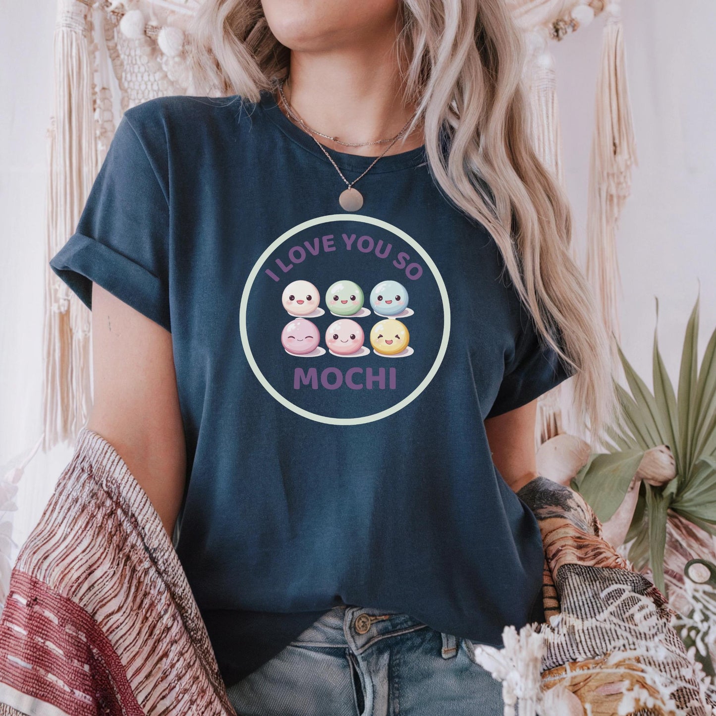 Kawaii Japanese Food Tee, Pastel Aesthetic MOCHI Shirt for Foodies, Anime Fans & TikTok Girls, Cute Soft Style T-shirt for Streetwear Look