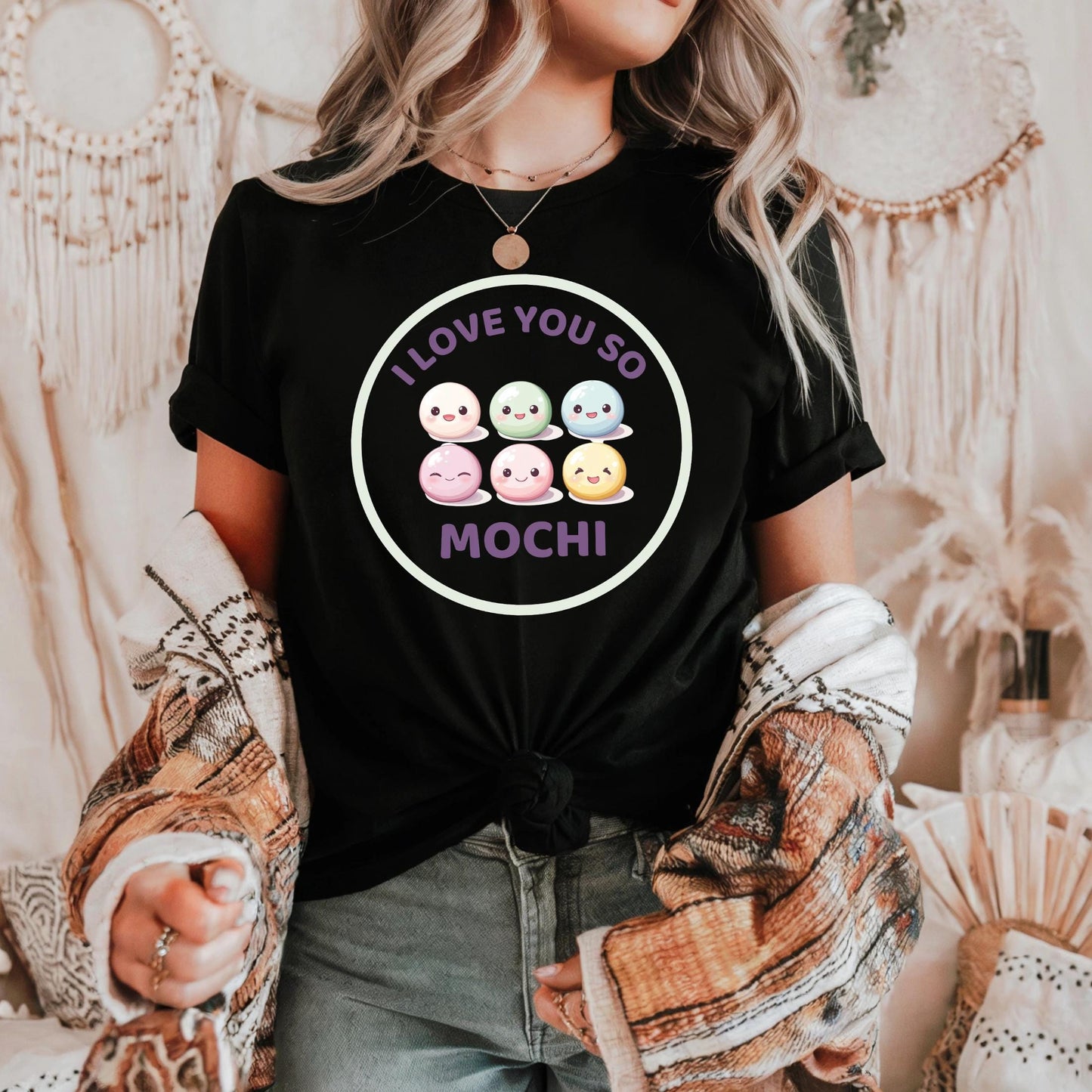 Kawaii Japanese Food Tee, Pastel Aesthetic MOCHI Shirt for Foodies, Anime Fans & TikTok Girls, Cute Soft Style T-shirt for Streetwear Look