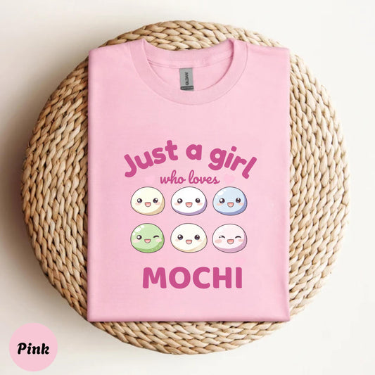 Cute Stay at Home Girl Mochi Shirt, Kawaii Dessert Print Tee for Introverts, Gamers, Boba Lovers & Comfort Food Fans, Cozy Lounge T-Shirt