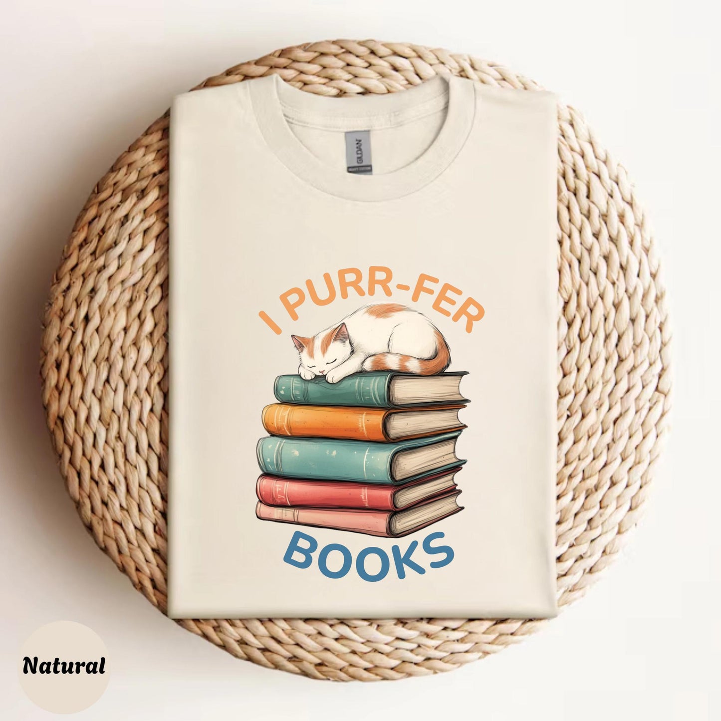 Funny Cat Book Shirt, Books T-Shirt, Book Nerd Gift Idea, Cat Humor Tee, Cozy Book Stack Shirt for Readers and Pet Lovers