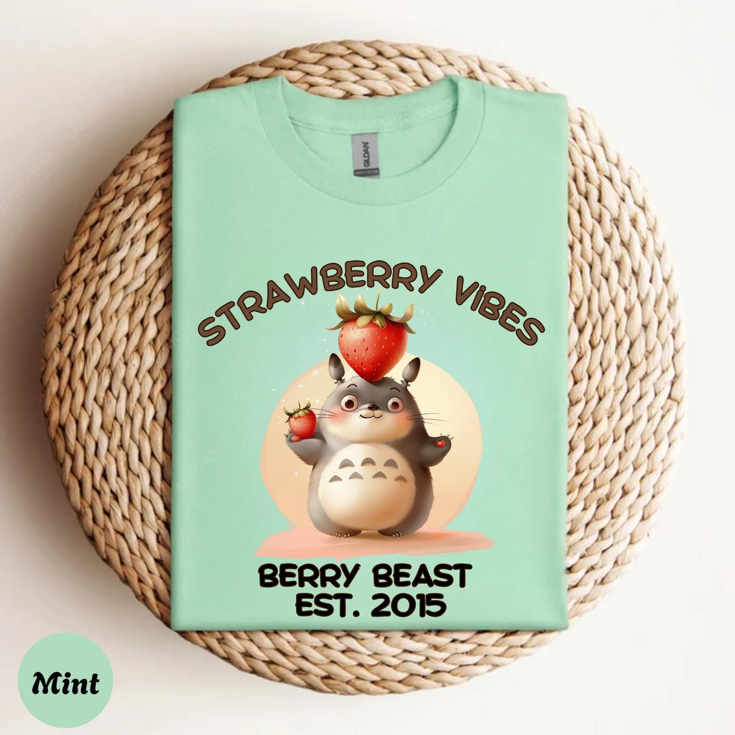 Funny Strawberry Beast Shirt, Berry Vibes Aesthetic Tee, Y2K Fruitcore Graphic Top, Cute Food Meme Shirt, Kawaii Gift Idea 2506A001
