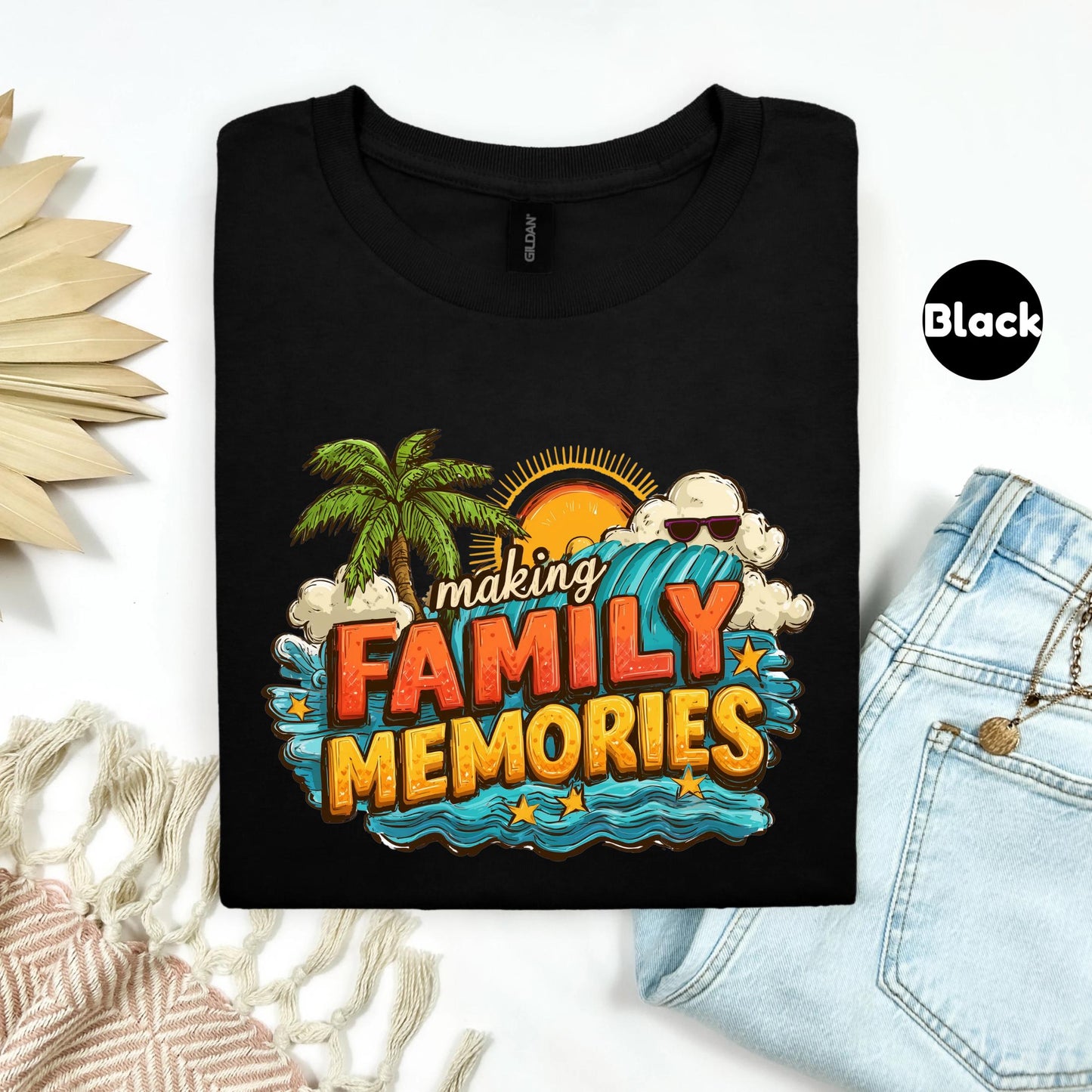 Couple Travel Shirt, Making Family Memories Tee, Summer Matching Group Shirt, Funny Beach T-Shirt, Vacation Adventure Tee 2506B001