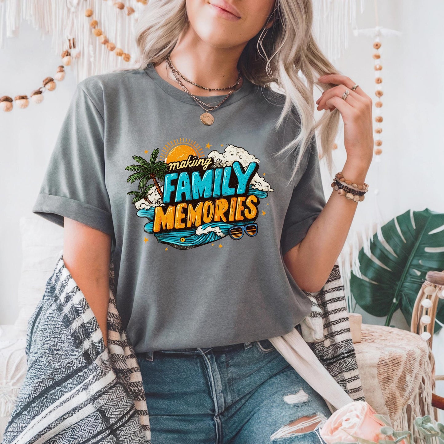 Family Vacation Dad Shirt, Making Family Memories Tee, Summer Beach Men’s Shirt, Matching Group Trip T-Shirt, Ocean Adventure Shirt 2506B003