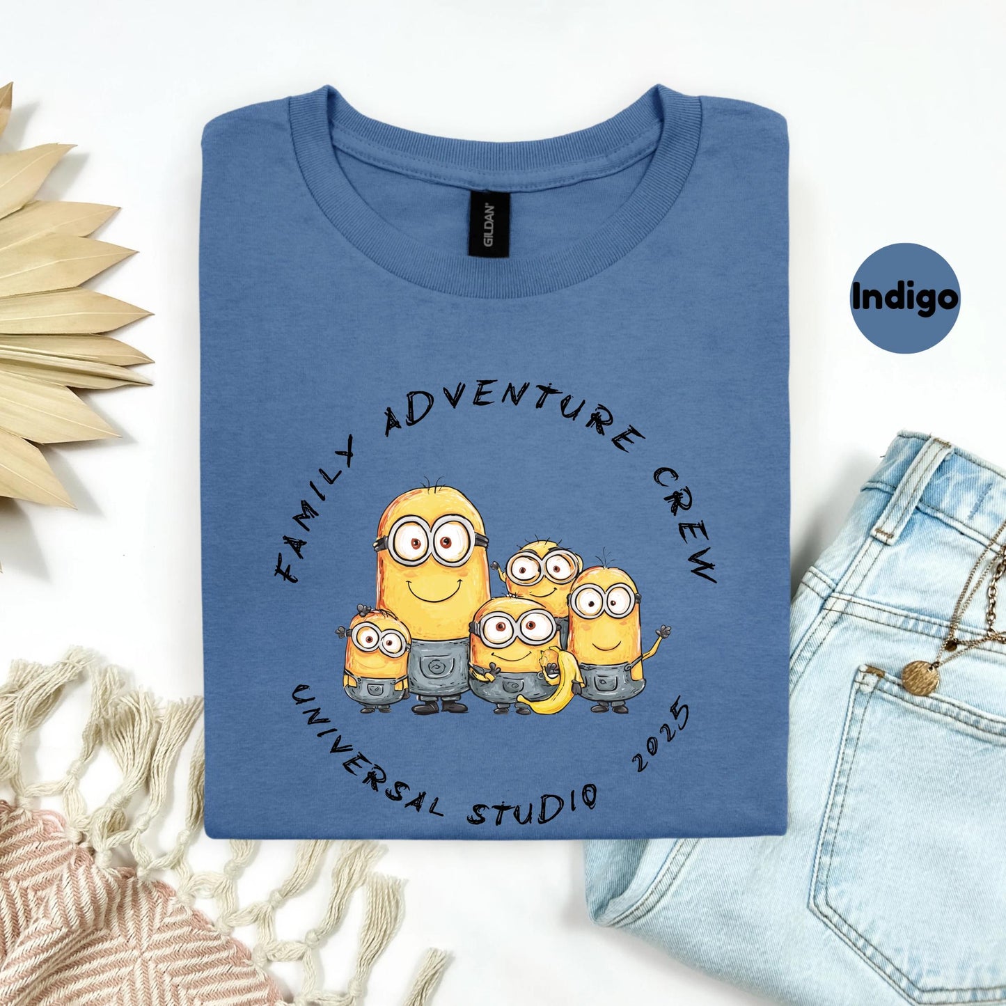Funny Yellow Cartoon Crew Shirt for 2025 Trip, Group Adventure Tee for Friends, Matching Amusement Day Outfit AA20