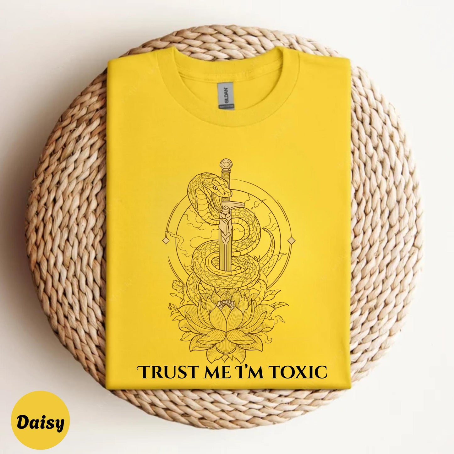 Trust Me I'm Toxic Snake Sword Shirt, Y2K Dark Academia Graphic Tee, Edgy Aesthetic Gift for Women and Teens AA15