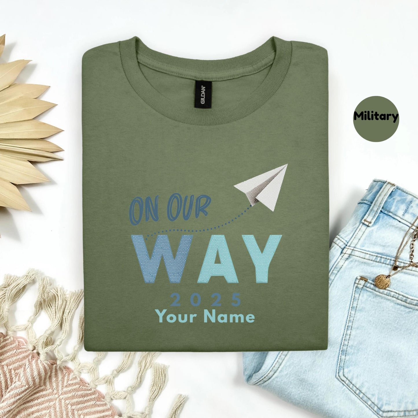 Family Travel Custom Shirt 2025 - On Our Way Matching T-Shirts - Vacation Keepsake Tee With Name Personalization AA57