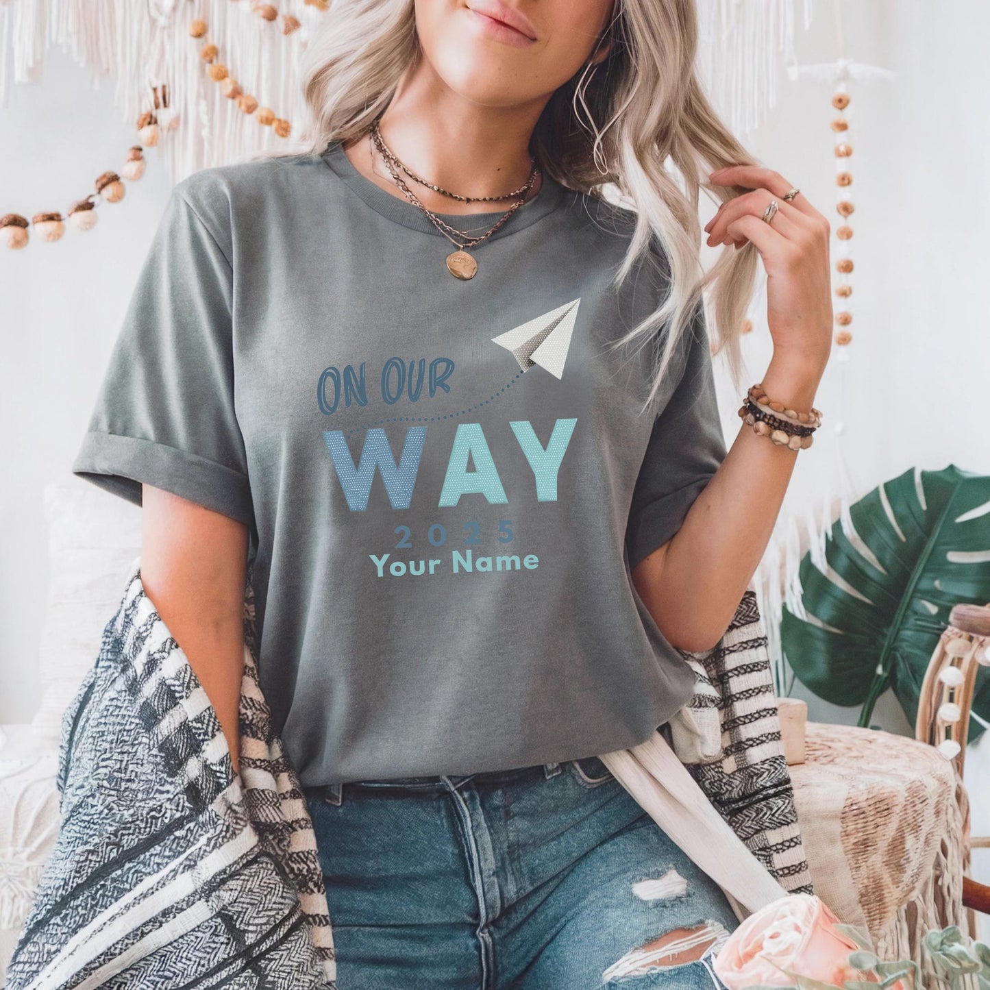 Family Travel Custom Shirt 2025 - On Our Way Matching T-Shirts - Vacation Keepsake Tee With Name Personalization AA57
