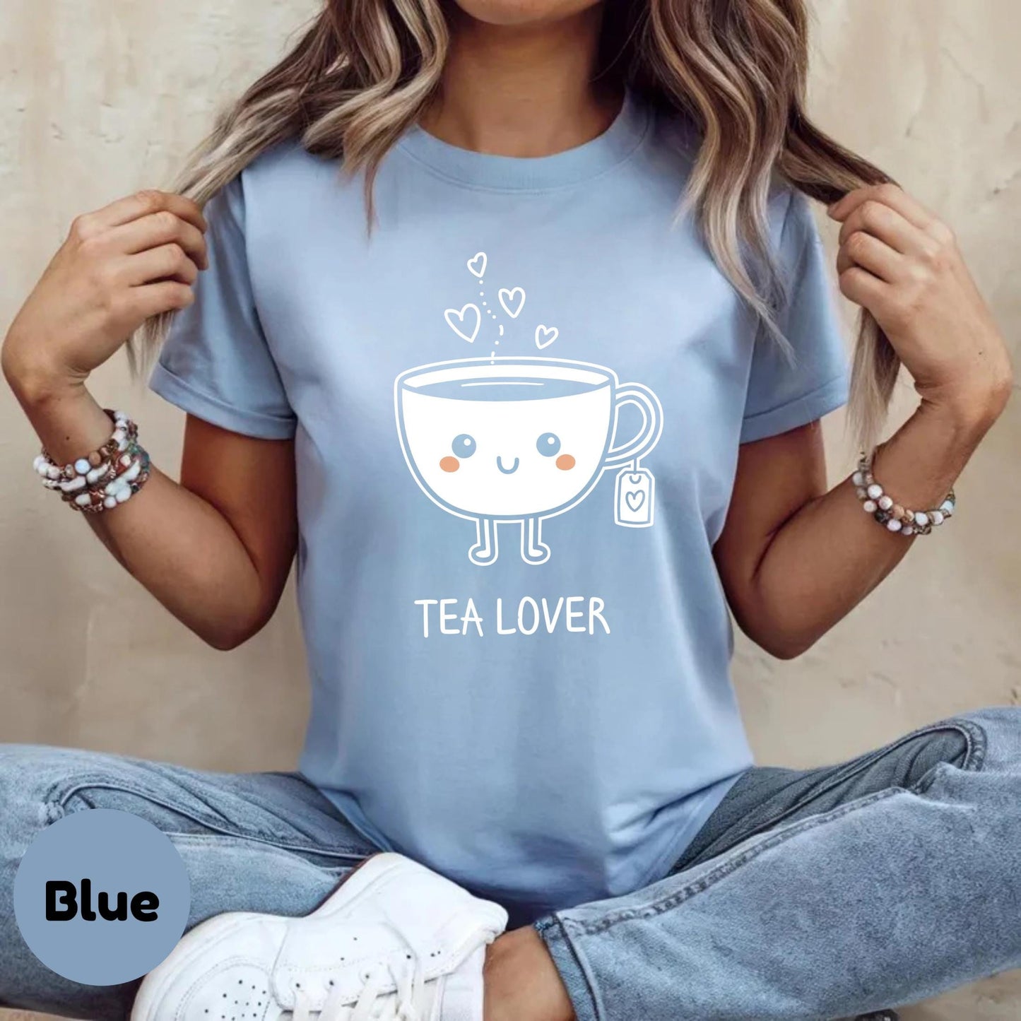 Tea Lover Kawaii Shirt β Cute Cartoon Mug Graphic Tee for Women, Cozy Pastel Outfit, Tea Gift for Homebody Girls AA78