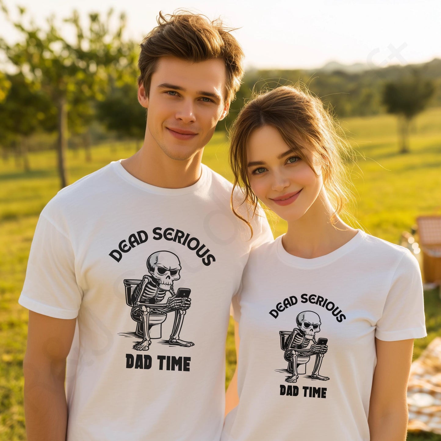 Dead Serious Dad Time Shirt – Funny Skeleton Toilet Tee for Dads, Sarcastic Father’s Day Gift, Bathroom Break Humor T-Shirt AA89