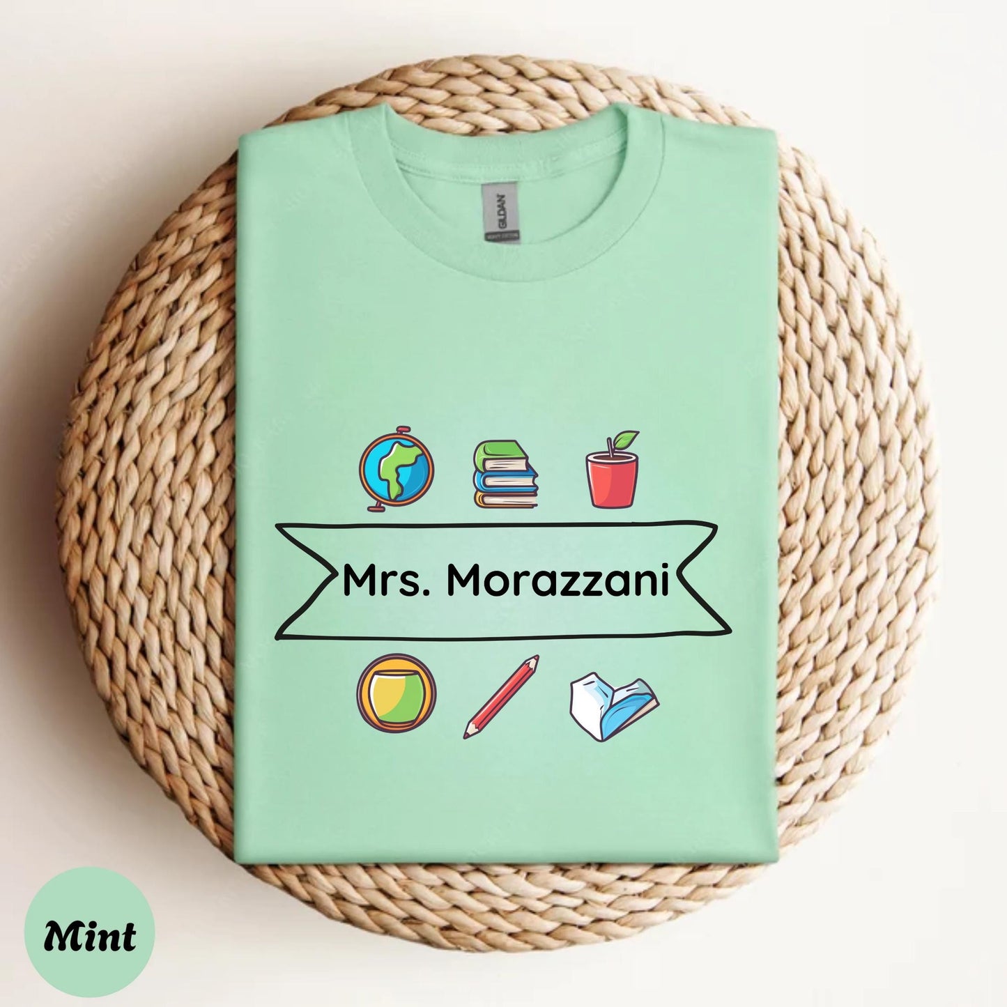 Trendy Custom Teacher Tee – Personalized Classroom Icons Shirt for Stylish Educators