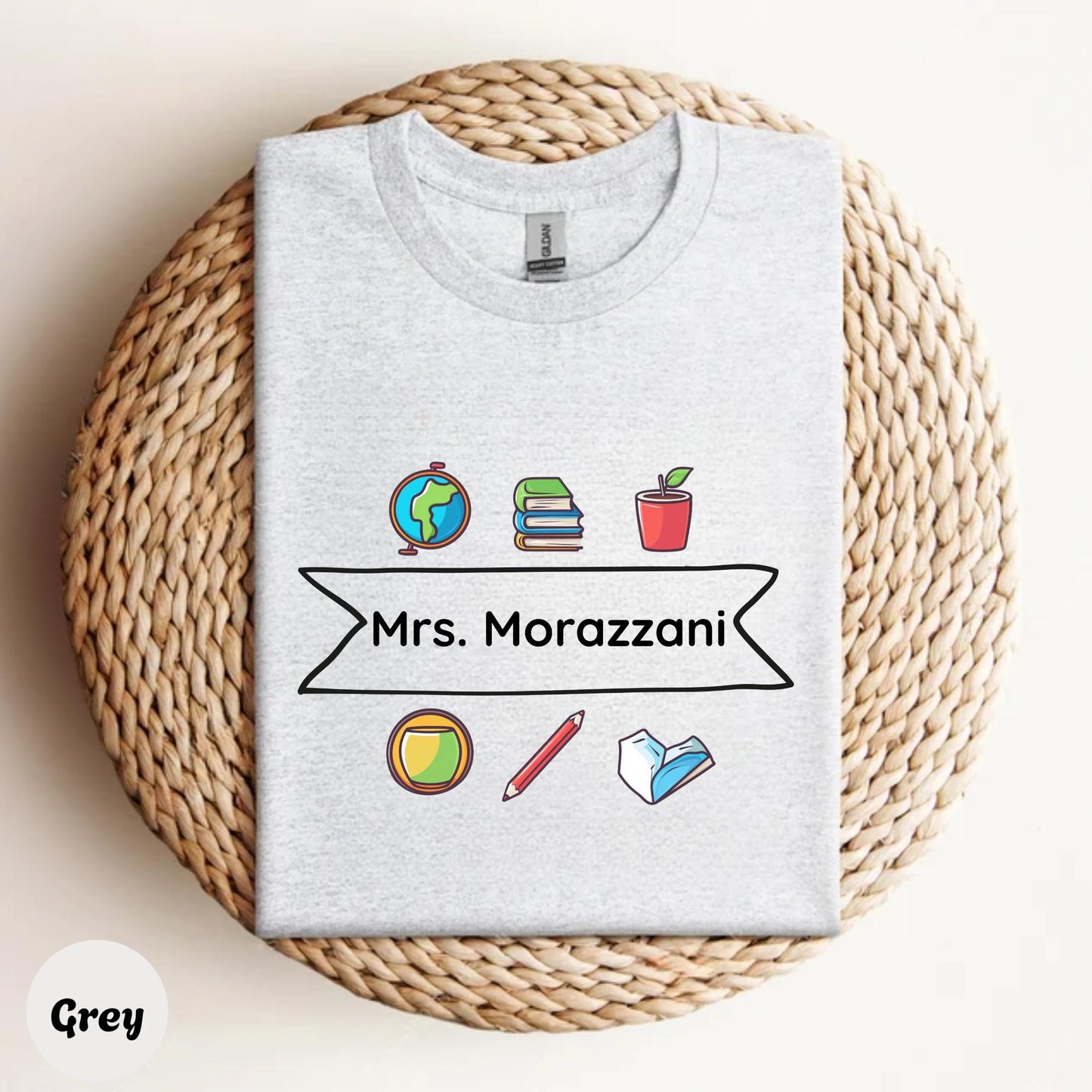 Trendy Custom Teacher Tee – Personalized Classroom Icons Shirt for Stylish Educators