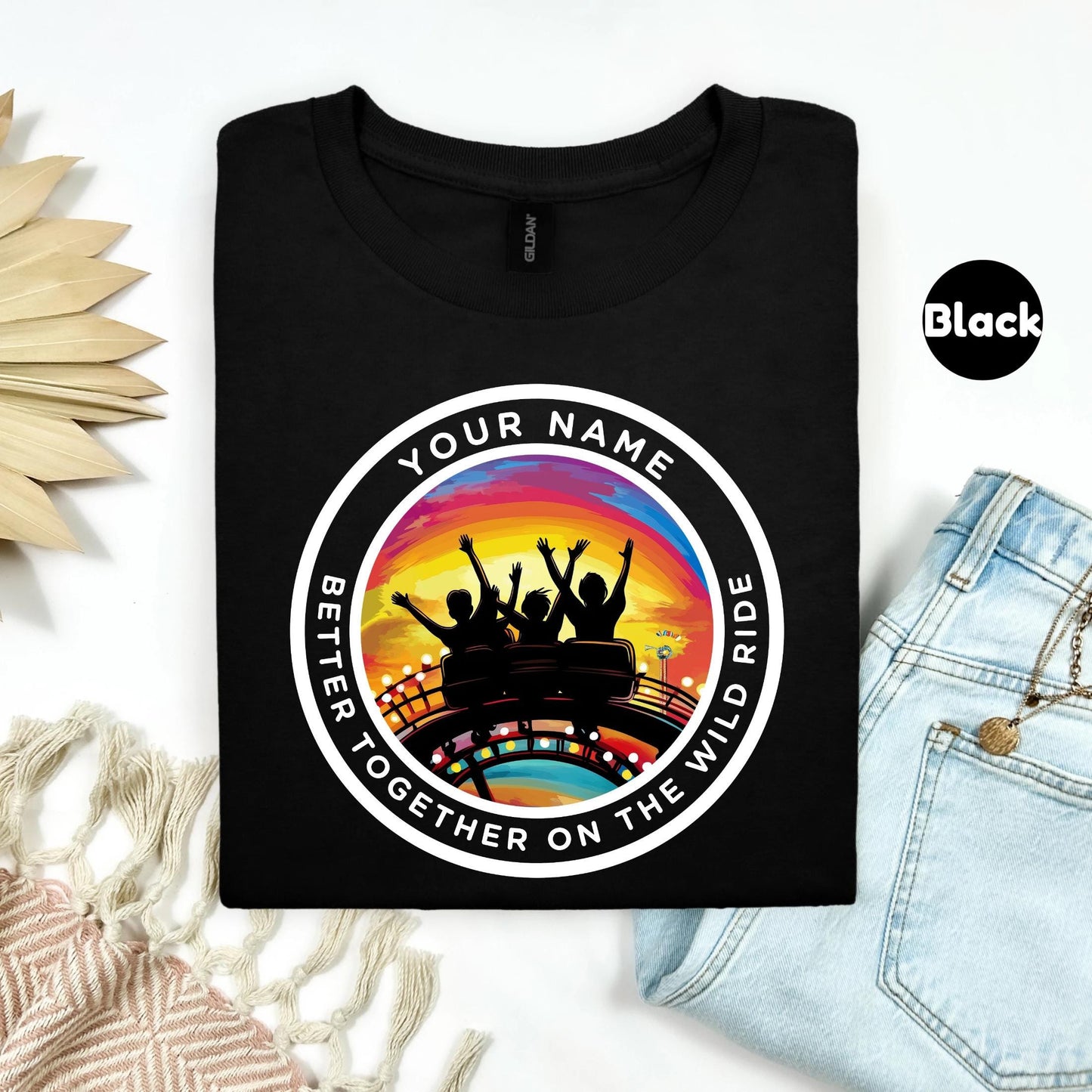 Custom Roller Coaster Best Friend Shirt • Wild Ride Group Tee • Personalized Girls Trip Amusement Park T-Shirt 2025