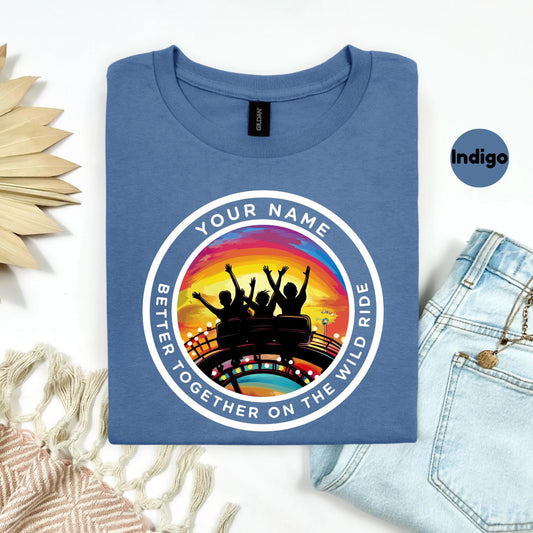 Custom Roller Coaster Best Friend Shirt • Wild Ride Group Tee • Personalized Girls Trip Amusement Park T-Shirt 2025