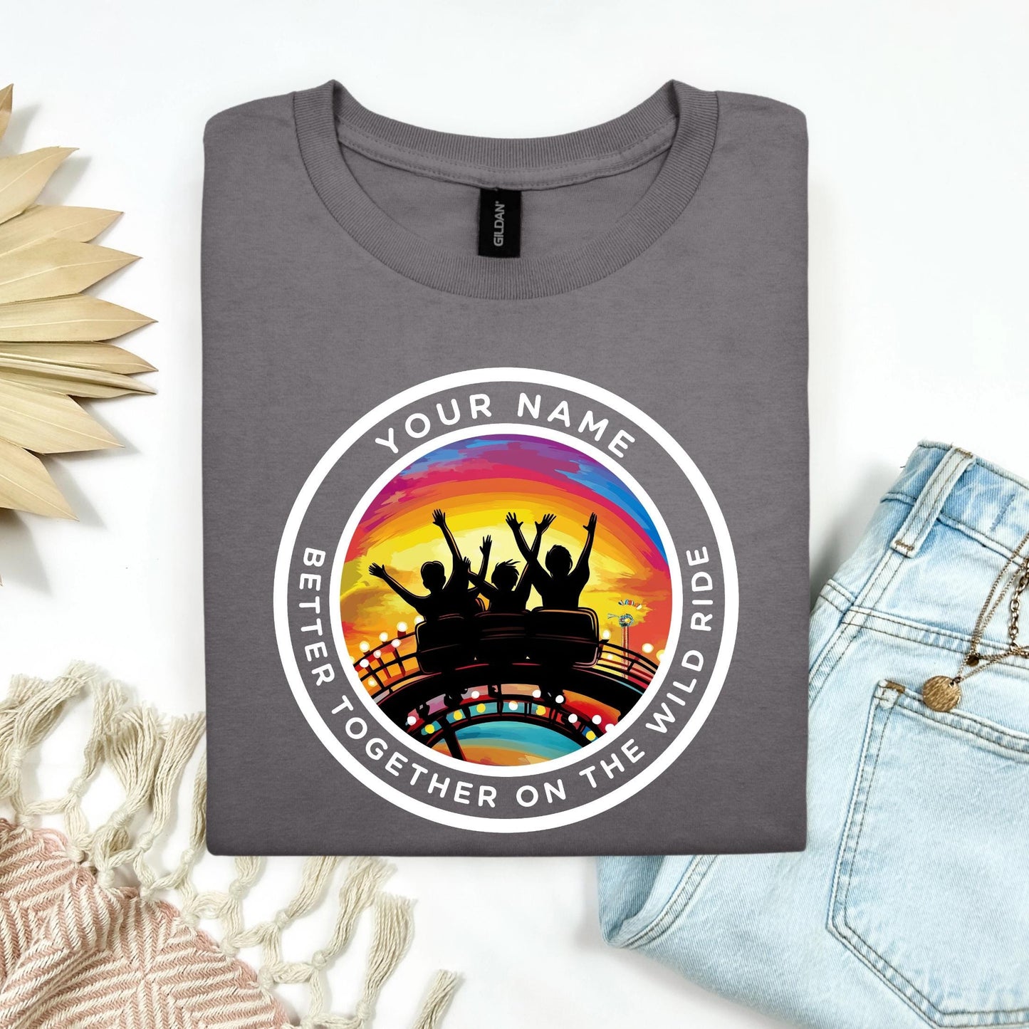 Custom Roller Coaster Best Friend Shirt • Wild Ride Group Tee • Personalized Girls Trip Amusement Park T-Shirt 2025