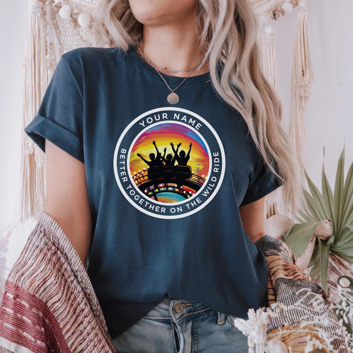 Custom Roller Coaster Best Friend Shirt • Wild Ride Group Tee • Personalized Girls Trip Amusement Park T-Shirt 2025