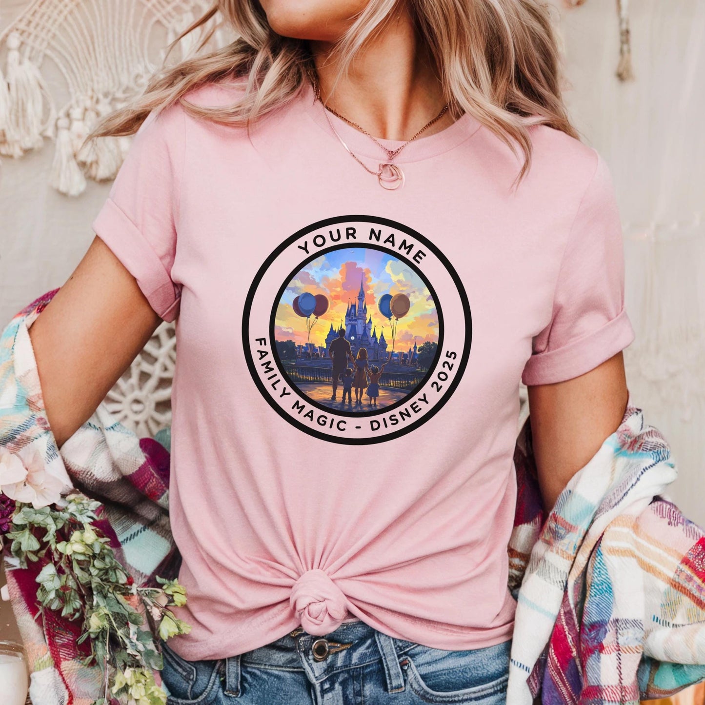 Romantic Disney Castle Shirt – Custom Sunset Theme Park Tee for Couples 2025 – Personalized Matching Vacation Outfit