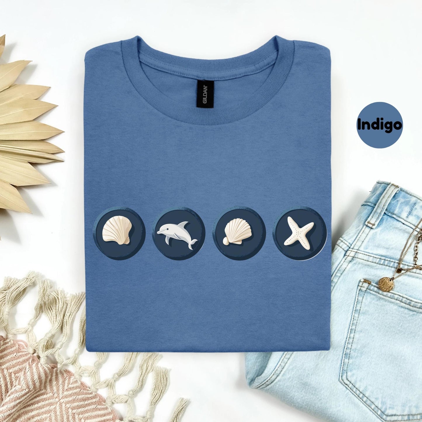 Matching Beach Trip Family Shirt β Ocean Icons Vacation Tee, Summer Family Outfits, Sea Life Symbols Shirt