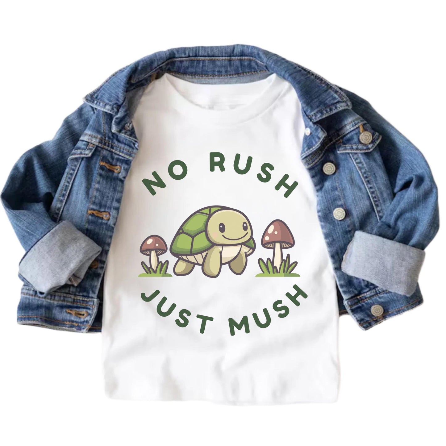 Funny Turtle Birthday Shirt for Kids β No Rush Just Mush Toddler Tee β Cute Cartoon Animal Top for Preschool Boys & Girls