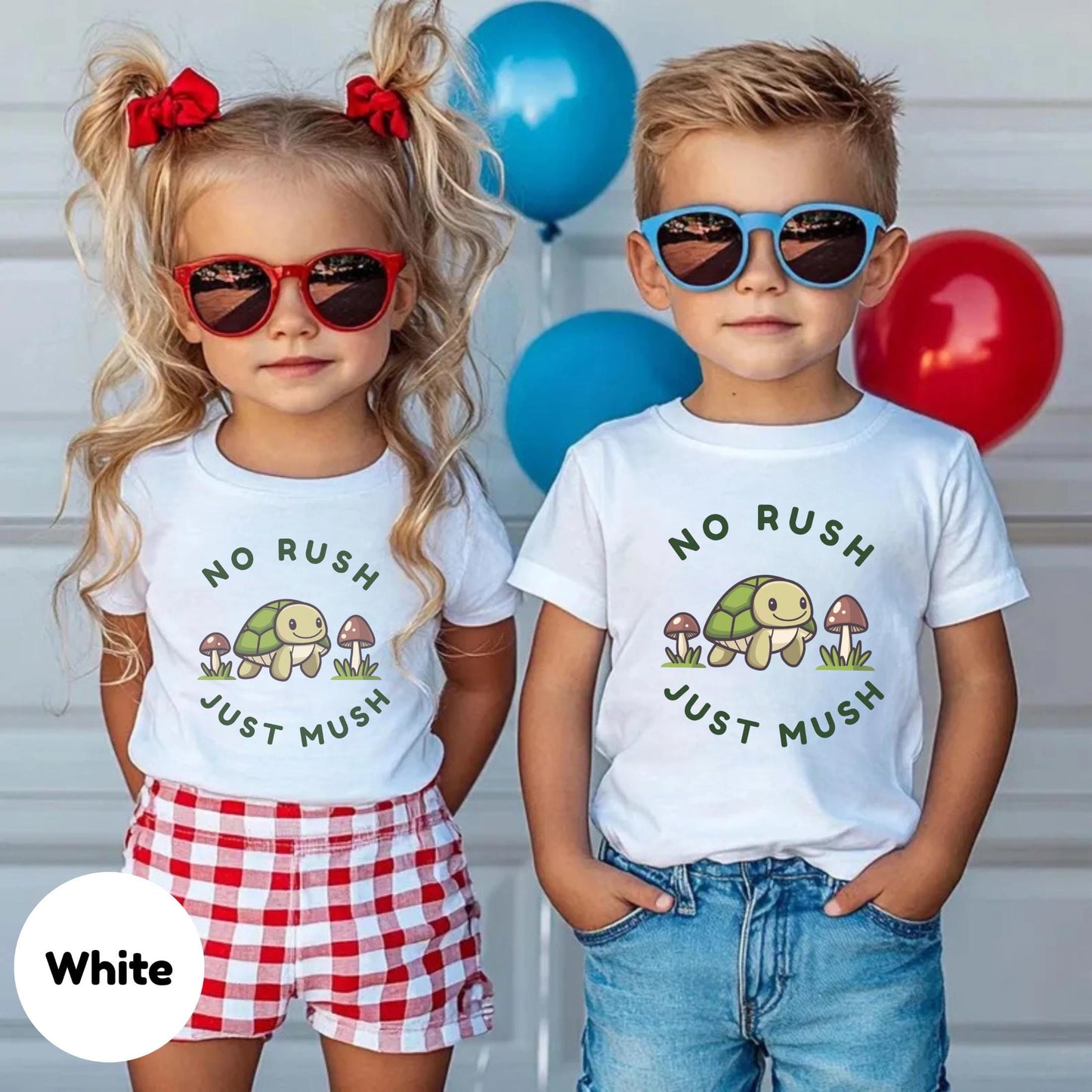 Funny Turtle Birthday Shirt for Kids β No Rush Just Mush Toddler Tee β Cute Cartoon Animal Top for Preschool Boys & Girls