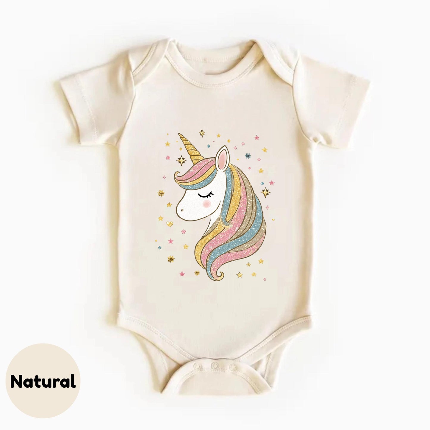 Pastel Glitter Unicorn Shirt for Women - Boho Rainbow Aesthetic Tee with Sparkle Stars, Cute Magical Graphic Gift AA102