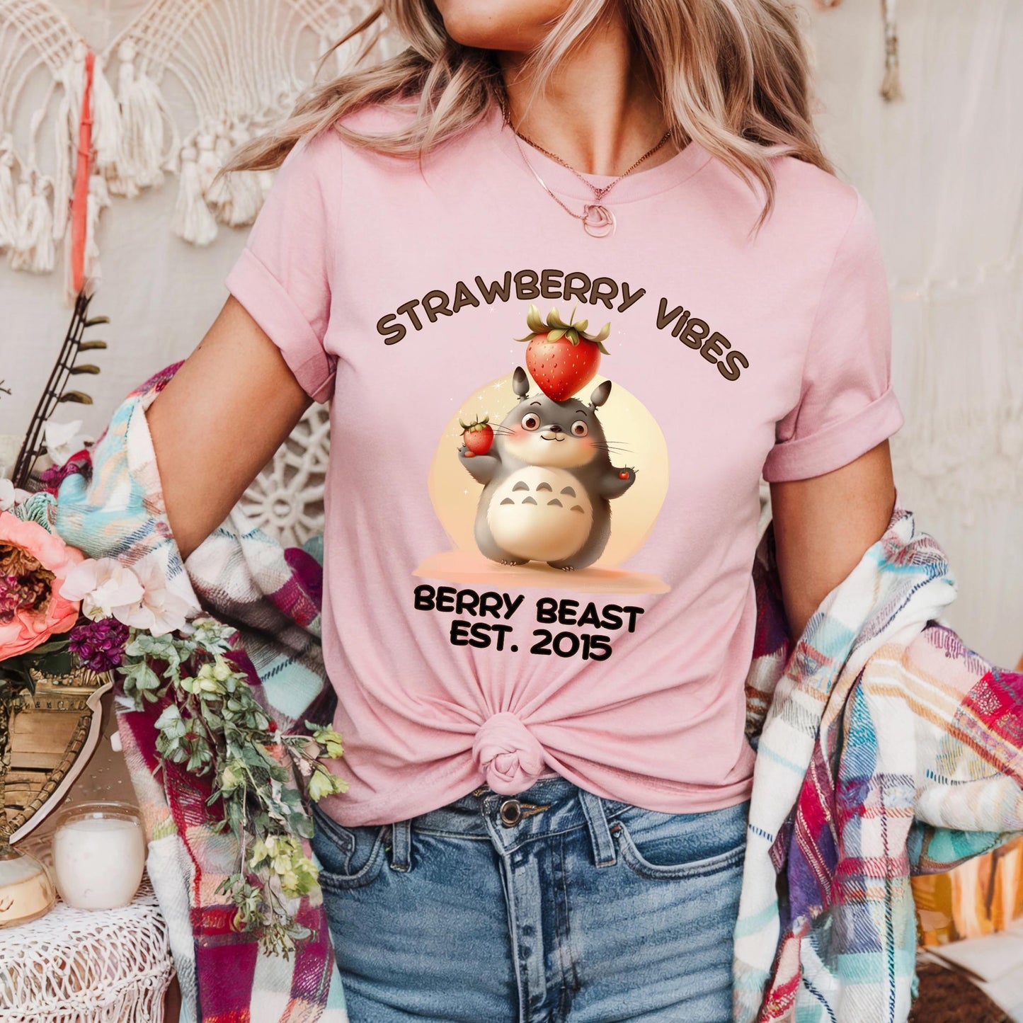 Funny Strawberry Beast Shirt, Berry Vibes Aesthetic Tee, Y2K Fruitcore Graphic Top, Cute Food Meme Shirt, Kawaii Gift Idea 2506A001
