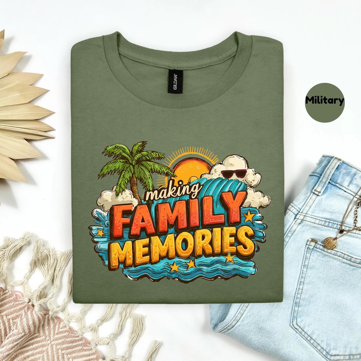 Couple Travel Shirt, Making Family Memories Tee, Summer Matching Group Shirt, Funny Beach T-Shirt, Vacation Adventure Tee 2506B001