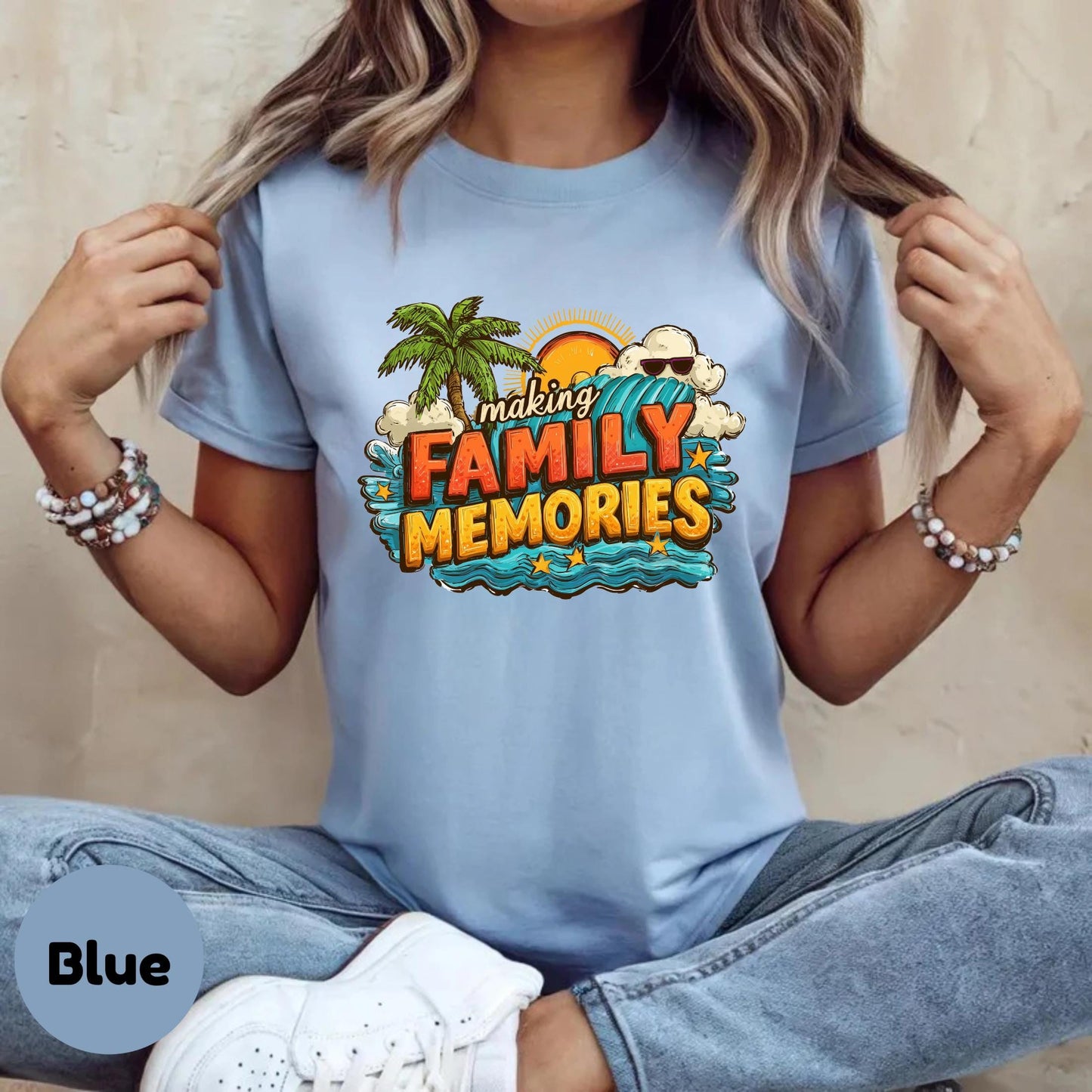 Making Family Memories Shirt, Family Beach Vacation Tee, Summer Trip T-Shirt, Matching Travel Outfit, Parent Kid Vacation Shirt 2506B002