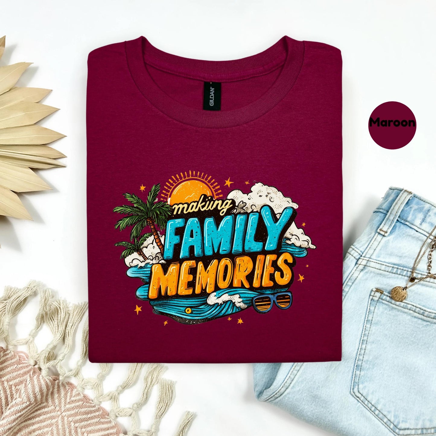 Family Vacation Dad Shirt, Making Family Memories Tee, Summer Beach Men’s Shirt, Matching Group Trip T-Shirt, Ocean Adventure Shirt 2506B003