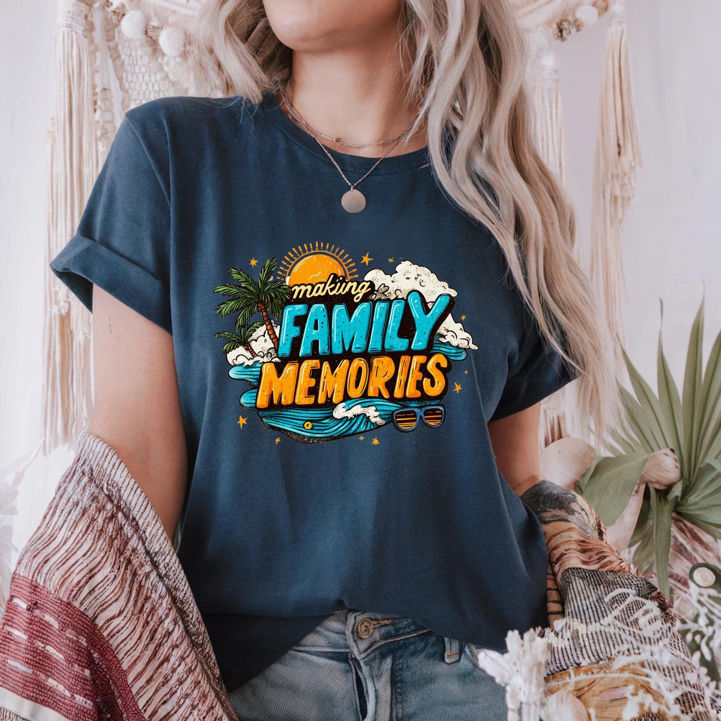 Family Vacation Dad Shirt, Making Family Memories Tee, Summer Beach Men’s Shirt, Matching Group Trip T-Shirt, Ocean Adventure Shirt 2506B003