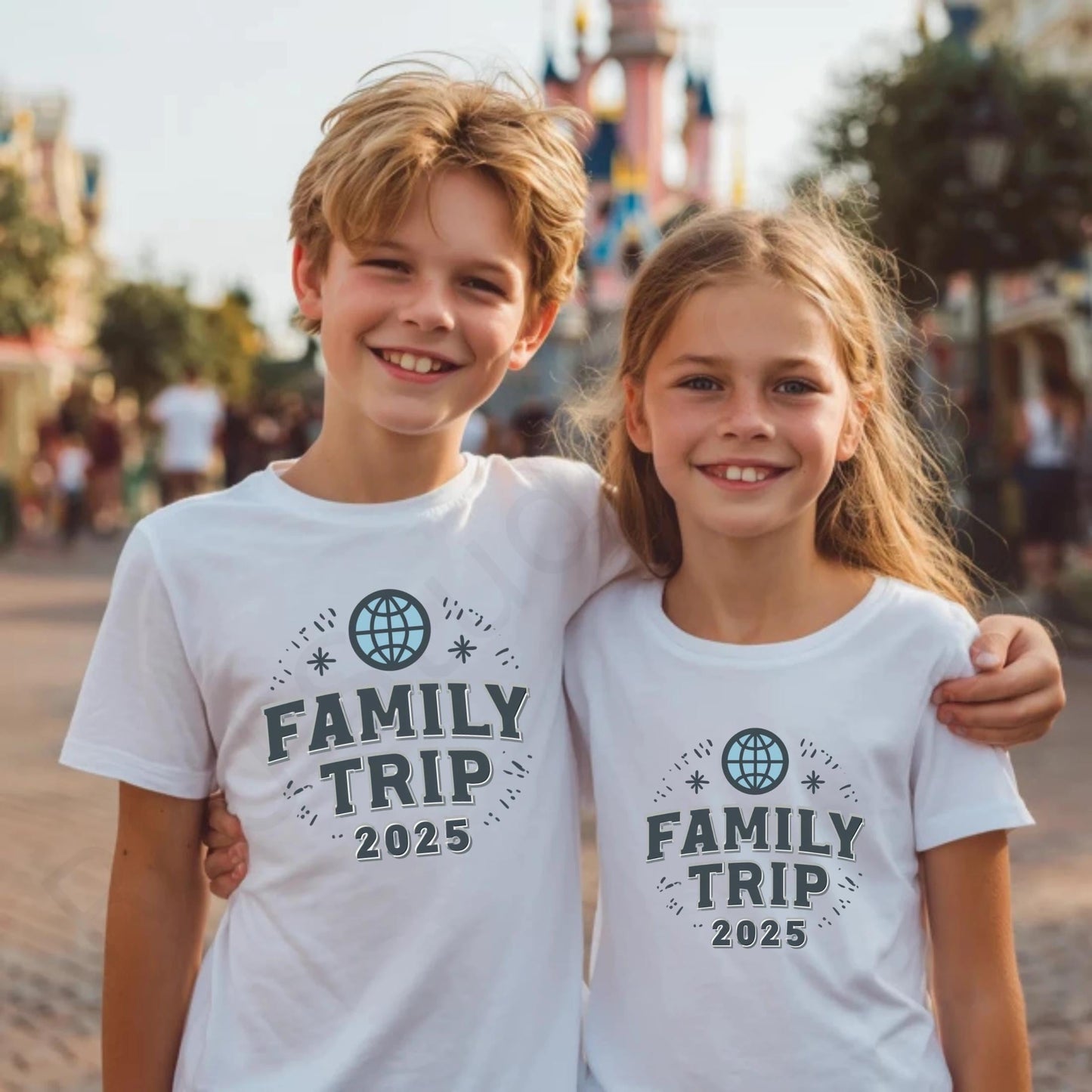 Family Trip 2025 Matching Shirts, Custom Globe Vacation Tee, Personalized Travel Outfit for Kids and Adults AA54
