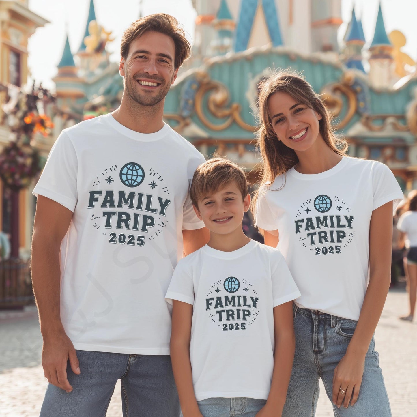Family Trip 2025 Matching Shirts, Custom Globe Vacation Tee, Personalized Travel Outfit for Kids and Adults AA54