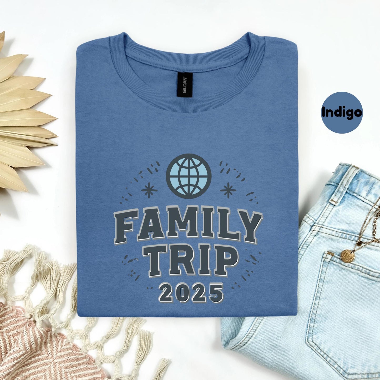 Family Trip 2025 Matching Shirts, Custom Globe Vacation Tee, Personalized Travel Outfit for Kids and Adults AA54