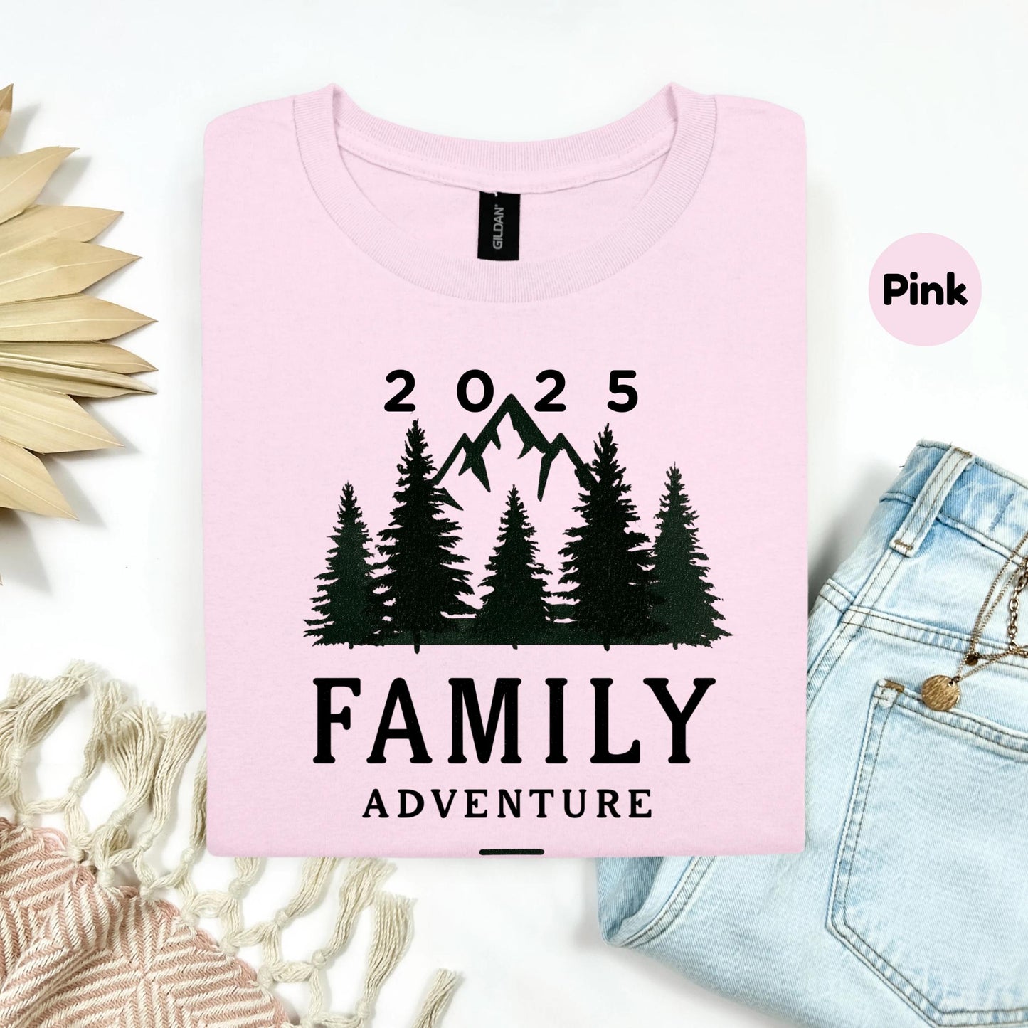 Matching Mountain Family Shirt 2025, Forest Adventure Tee for Hiking Trip, Outdoorsy Family Reunion Vacation Outfit AA55
