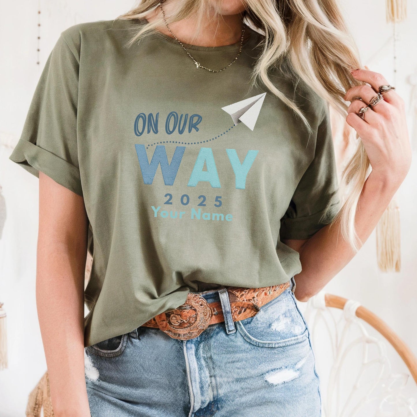 Family Travel Custom Shirt 2025 - On Our Way Matching T-Shirts - Vacation Keepsake Tee With Name Personalization AA57