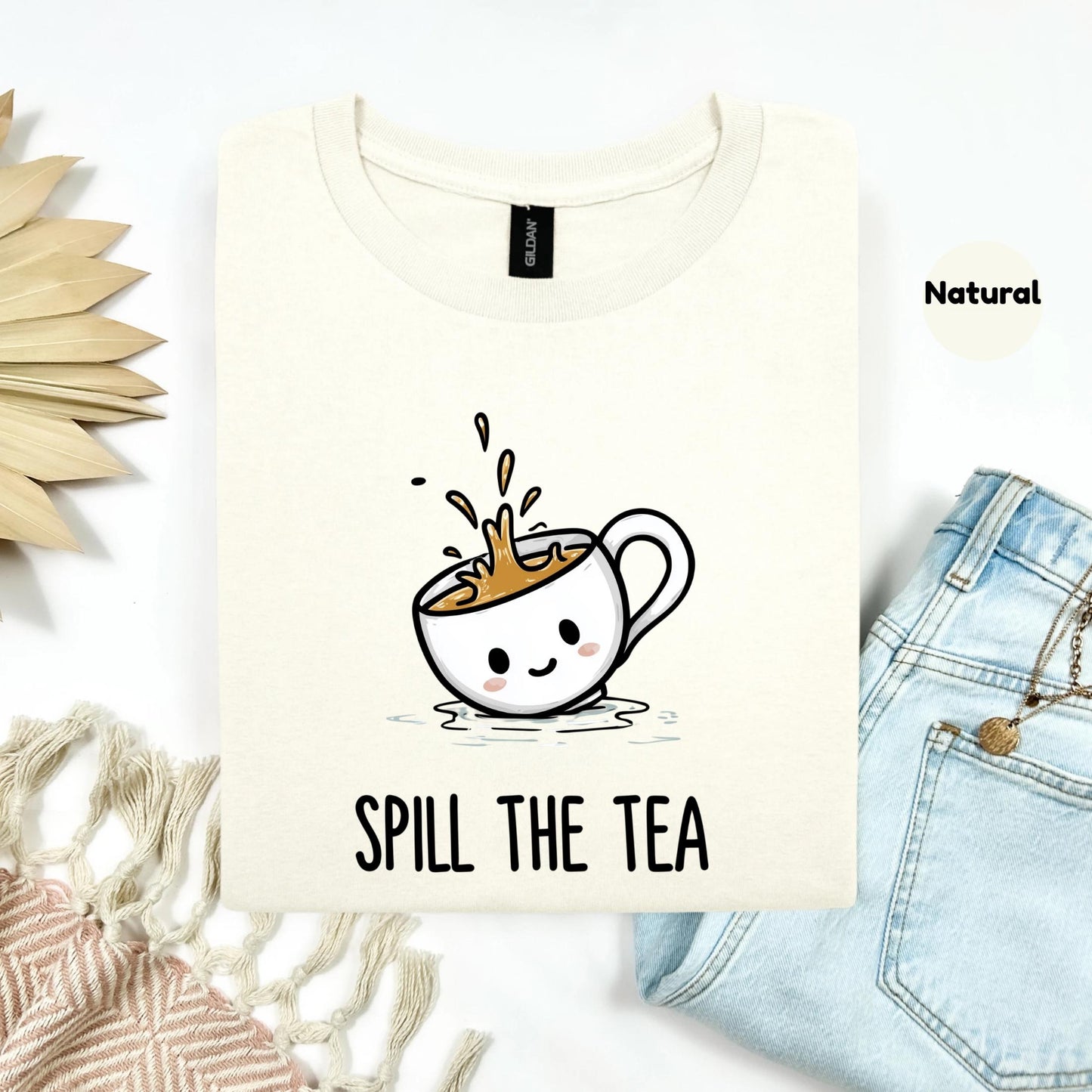 Spill the Tea Matching Shirts β Cute Couple Gossip Tees, Funny Graphic T-Shirts for Him and Her, Trendy Slang Shirt Set AA77