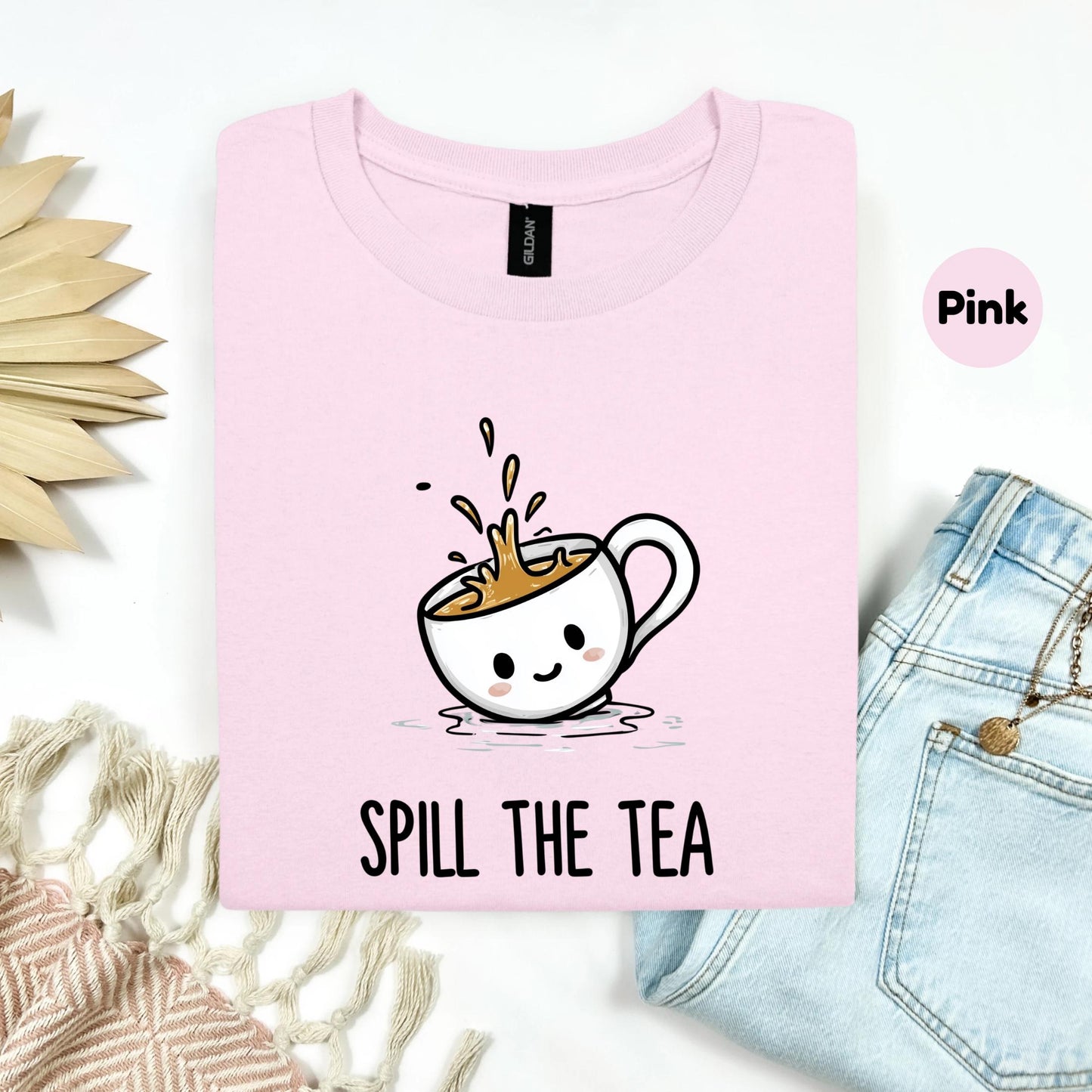 Spill the Tea Matching Shirts β Cute Couple Gossip Tees, Funny Graphic T-Shirts for Him and Her, Trendy Slang Shirt Set AA77