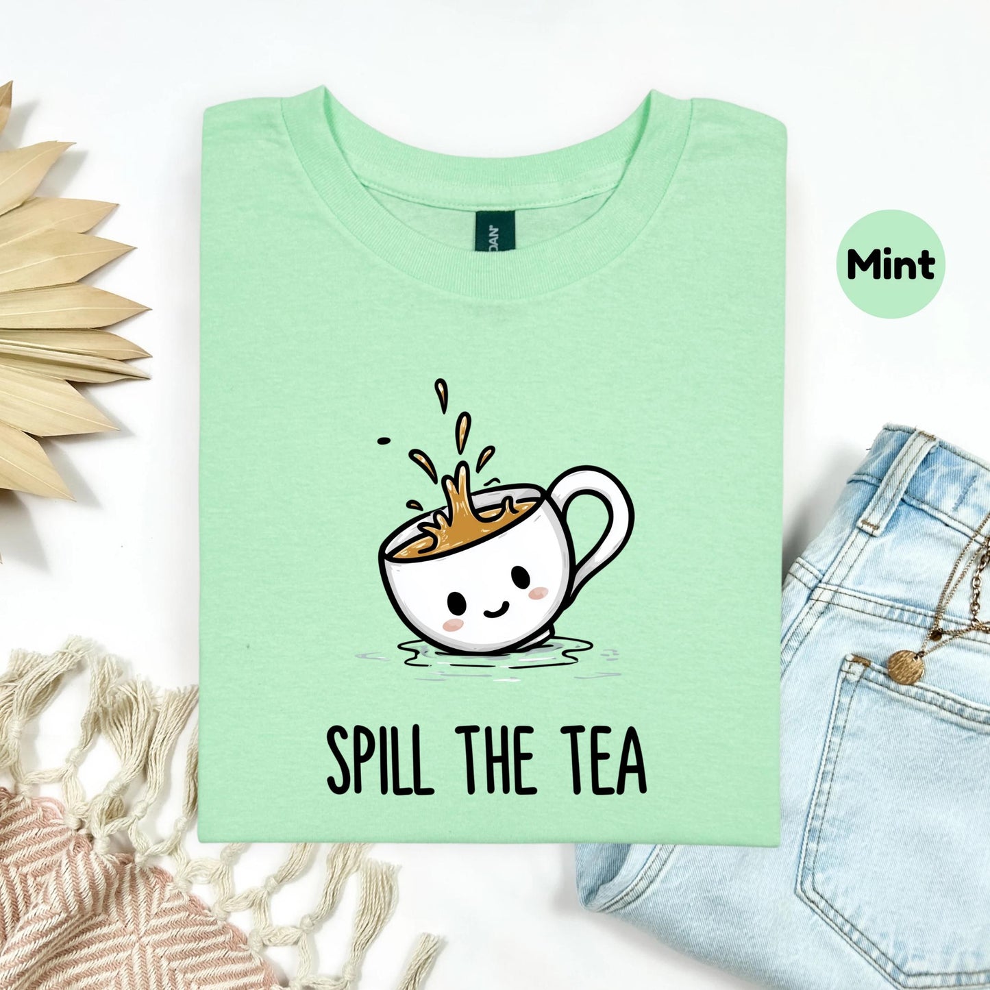 Spill the Tea Matching Shirts β Cute Couple Gossip Tees, Funny Graphic T-Shirts for Him and Her, Trendy Slang Shirt Set AA77